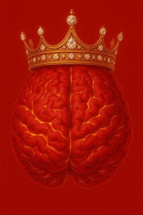 Red Brain with Crown